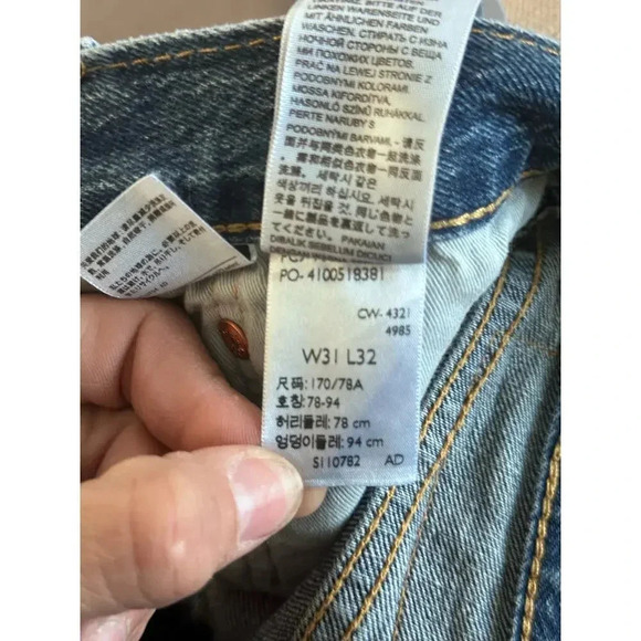 Levi's Premium Women's Blue High Rise Straight Leg Denim Jeans Size 31 - Picture 6 of 6